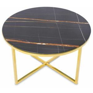DekorStyle Konferenční stolek VERTIGO GOLD černý