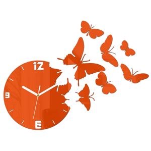 Mazur 3D nalepovací hodiny Butterfly oranžové