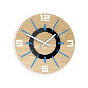 Mazur Nástěnné hodiny Alladyn Wood hnědo-modré