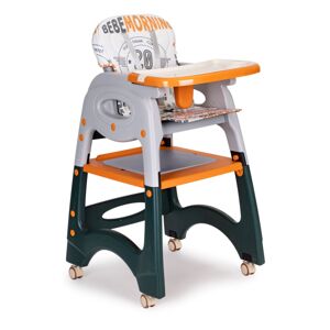 Dětská jídelní židle Ecotoys 2v1 šedivo-oranžová