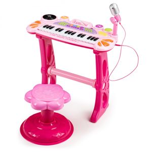 MULTISTORE Dětský keyboard s mikrofonem Laura růžový