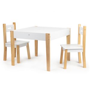 Dětský stolek s 2 židličkami Ecotoys Patrys bílý