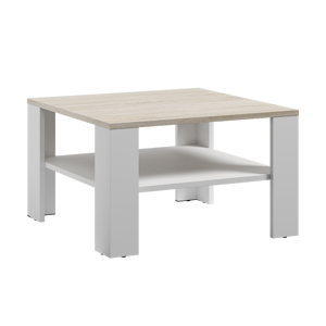 MJ-Furniture Konferenční stolek Lana 68x68 cm bílý/dub sonoma