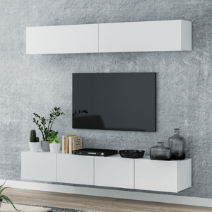 MJ-Furniture Obývací stěna Mina 200 cm bílý mat