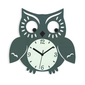 Mazur Nástěnné hodiny Owl šedé