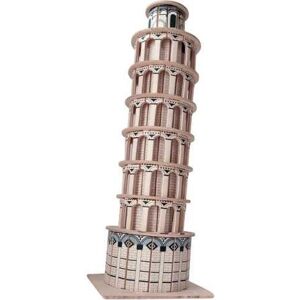 Woodcraft construction kit Dřevěné 3D puzzle Torre pendente hnědé