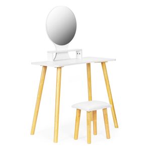 MODERNHOME Kosmetický toaletní stolek s taburetem Elegant bílý