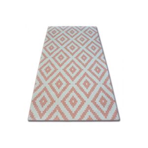 3kraft Kusový koberec SKETCH MICHAEL růžový / krémový - čtverce, velikost 80x150