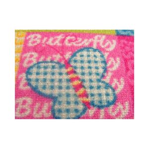 Dywany Lusczow Dětský koberec Butterfly & Flowers růžový, velikost 100x300