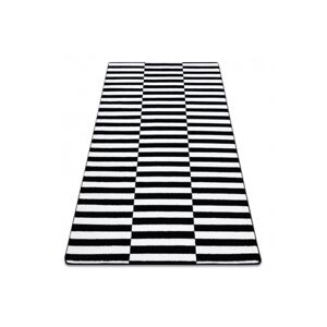 3kraft Kusový koberec SKETCH MATTHEW bílý / černý - pásky, velikost 80x150