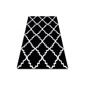 Dywany Lusczow Kusový koberec SKETCH LUKE černý / bílý trellis, velikost 280x370