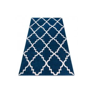 3kraft Kusový koberec SKETCH Henry modrý /bílý trellis, velikost 120x170