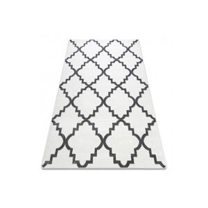 3kraft Kusový koberec SKETCH CAMERON bílý /šedý trellis, velikost 80x150