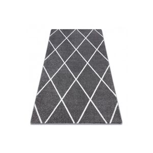 3kraft Kusový koberec SKETCH JACK šedý  / bílý trellis, velikost 280x370