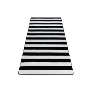 3kraft Kusový koberec SKETCH JOE bílý / černý - pásky, velikost 280x370