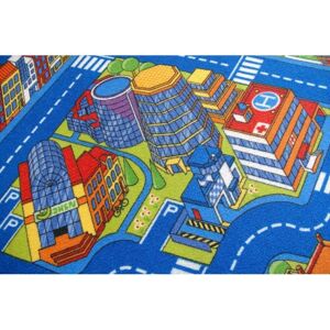 3kraft Dětský koberec BIG CITY modrý, velikost 100x150