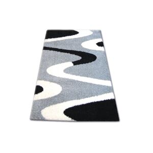 Dywany Lusczow Kusový koberec SHAGGY ZENA JACK černý / šedý, velikost 160x220