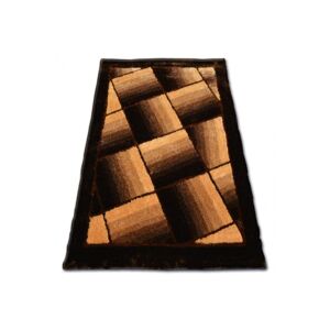3kraft Kusový koberec SHAGGY SOFT - 3D KANE hnědý, velikost 140x190