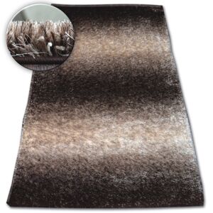 Dywany Lusczow Kusový koberec Shaggy SPACE 3D AARON hnědý, velikost 80x150