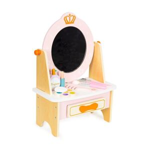 ECOTOYS Dětský dřevěný toaletní stolek Samantha růžový