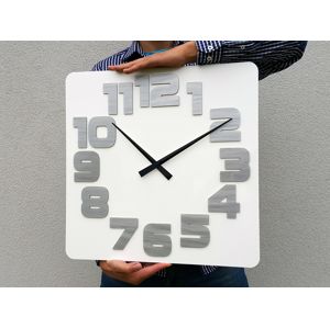 Mazur Nástěnné hodiny Logic bílo-šedé 49cm