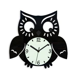 Mazur Nástěnné hodiny Owl černé