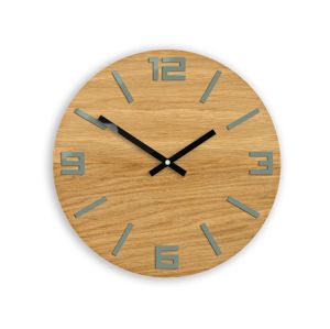 Mazur Nástěnné hodiny Arabic Wood hnědo-šedé