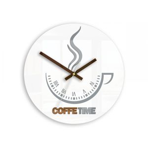 Mazur Nástěnné hodiny Coffe Time bílé