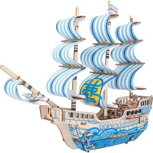 Woodcraft construction kit Dřevěné 3D puzzle Loď ze snu modré