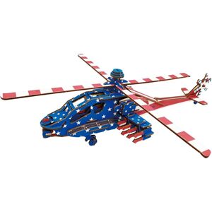 Woodcraft construction kit Dřevěné 3D puzzle Americký bojový vrtulník Apache