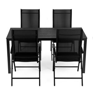 MODERNHOME Sada zahradního nábytku - stůl + 4 židle Kandy černá