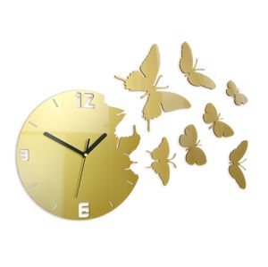 Mazur 3D nalepovací hodiny Butterfly zlaté
