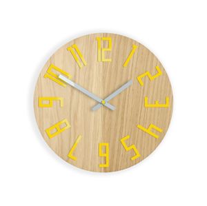 Mazur Nástěnné hodiny Wood hnědo-žluté