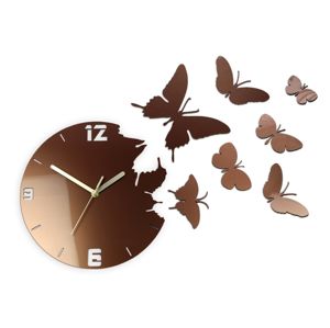 Mazur 3D nalepovací hodiny Butterflies meděné